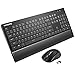 VicTsing Wireless Keyboard and Mouse Combo, Ultra-Thin Wireless Keyboard with Palm Rest, 2.4GHz Mouse and Keyboard, Long Battery Life, for PC Desktop Laptop Windows XP/7/8/10, Black