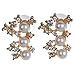 HongHu Jewelry Sets Vintage Bridal Chunky MultiColor Faux Pearl Cluster Necklace Stud Earrings