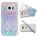 Galaxy S7 Edge Case, S7 Edge Quicksand Star Liquid Case, Surpriseyou™ Twinkle Little Stars Moving Sand Liquid Shiny Bling Glitter Sparkle Hard PC Case for Samsung Galaxy S7 Edge (Blue Bling Heart)