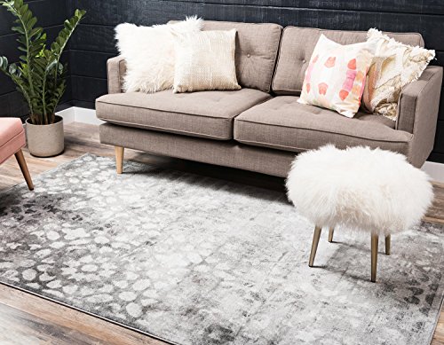 Unique Loom Sofia Collection Dark Gray 8 x 10 Area Rug (8' x 10')
