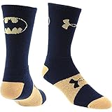 Under Armour Boys' Alter Ego Crew Socks (YLG, Batman (Midnight Navy/Vegas Gold))