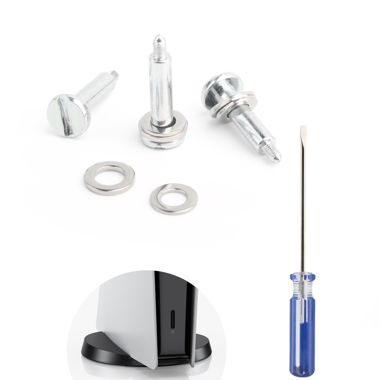 Photo 1 of 3PCS for PS5 Base Stand Screws for PlayStation 5 PS5 Vertical Fixing Screw Replacement Console Bottom Holder with Repair Tools