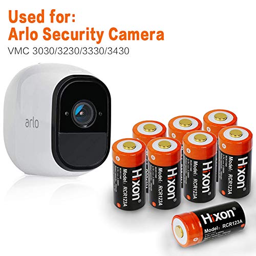 RCR123A Rechargeable Batteries(8 PCS) and Charger, Hixon 3.7V 700mAh RCR123A Li-ion Batteries for Arlo HD Security Cameras(VMC3030/VMK3200/VMS3330/3430/3530), UN CE Certified