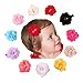 15-20 PCS Baby Girl Chiffon Flowers Lined Hair Bows Clips for Teens Girls Babies Toddlers