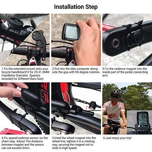 Meilan Bike Computer Wireless 2.5 Inch Cycling Computer Bicycle Speedometer and Odometer Cycle Computer with ANT+ Speed & Cadence Sensor