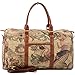 Copi World Map Large Duffle Bag Travel Tote Luggage Boston Style Beige