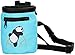AMC Climbing Chalk Bag with Embroidery/Front Pocket/Belt (Light Blue, 6 inches x 4 inches)