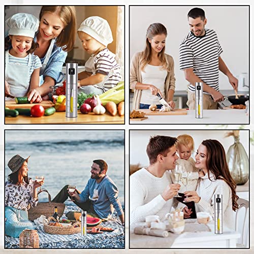 Portable 304 Stainless Steel Oil Sprayer - Sturdy Durable Olive Oil Sprayer Multifunction Kitchen Oil Spray Bottle With Brush Funnel Easy To Clean Suitable For Cooking, Baking, Grilling