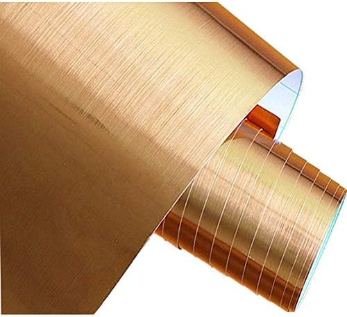 Huayao Metal Look Contact Paper Film Vinyl Self Adhesive Gold Texture waterproof Anti greasy Counter Top Peel Stick Metallic Gloss Shelf Liner For Kitchen Cabinet,23.6''x196.8''