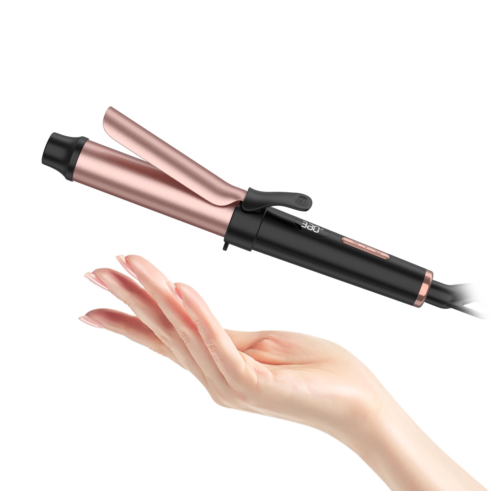 Photo 1 of Mini Travel Curling Iron for Short to Medium Hair, Dual Voltage Ceramic Curling Wand 1 Inch,Portable Small Hair Curler with LED Display, 5 Temperature