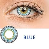 KFIAQ 5 Colors Eyes Color Contacts Lens Eyes Cosmetic Makeup Eye Shadow (Milk powder blue)