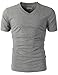 H2H Mens Casual Slim Fit Short Sleeve V-neck T-Shirt Of Various Colors
