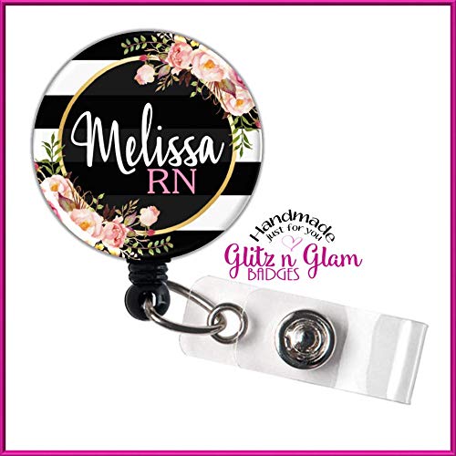 Retractable Badge Holder Reel Flower Nurse Badge Reel Gg4514 Retractable Id Reel Personalized Name Badge Reel