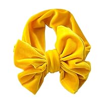 Sunbona Headband For Baby,Toddler Girls Bowknot Turban Velvet Head Wrap Hair Bands Photography Props Hairband (Yellow)