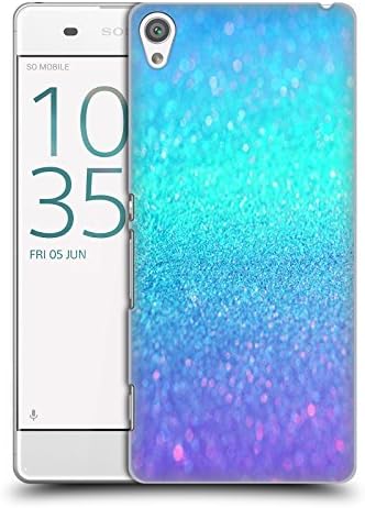 Official Haroulita Turquoise And Purple Glitter Sparkle Hard Back Case for Sony Xperia XA / XA Dual
