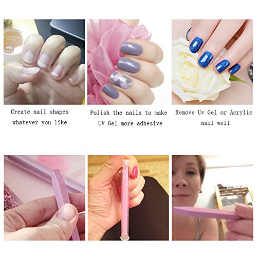 KADS 10PCS Nail File Manicure File Nail Tool Nail Pumice Stone Cuticle Pusher Used Either Wet (manicure) or Dry (artificial nails) - Thumbnail 3