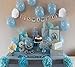 Baby Shower Party Decorations Set for Boy - Perfect All in One Supplies Bundle, It's A BOY Banner, Mommy to Be Sash, Cute Photo Booth Props, 6/6'' Pom Poms [Blue, Light Blue, White], 10 Balloons
