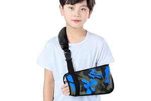 Ledhlth Camo Kids Arm Shoulder Sling Blue for Children Padiatric Toddler Sling Brace Immobilizer Support for Shoulder Elbow Wrist Injury Boys Girls, Kids L