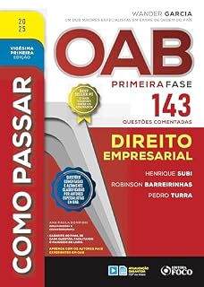 Livro Como passar OAB primeira fase - 143 questões comentadas - Direito empresarial