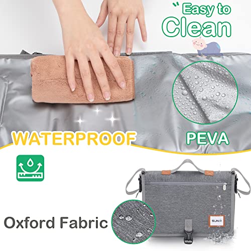 Portable Diaper Changing Pad with Padded Head Rest, Compact Travel