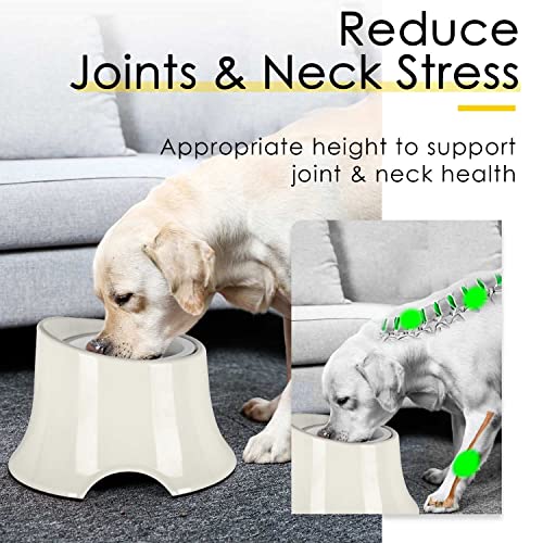 SUPERDESIGN Raised Dog Bowl for Medium Large Breed Dogs, Single Elevated Dog Bowl Stand & Insert