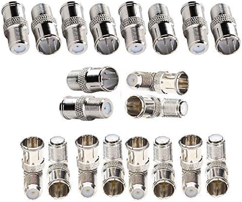 10pcs F Type Push On Quick Coax Connectors Adapter, 10pcs F Type Female to F Type Male Push-on Right Angle Adapter