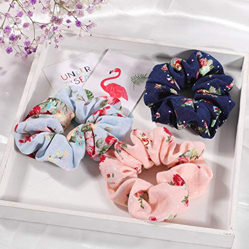 Hair Scrunchies Cotton Elastic Hair Bands 15 Pcs Scrunchies for Hair Accessories for Women or Girls - Thumbnail 5