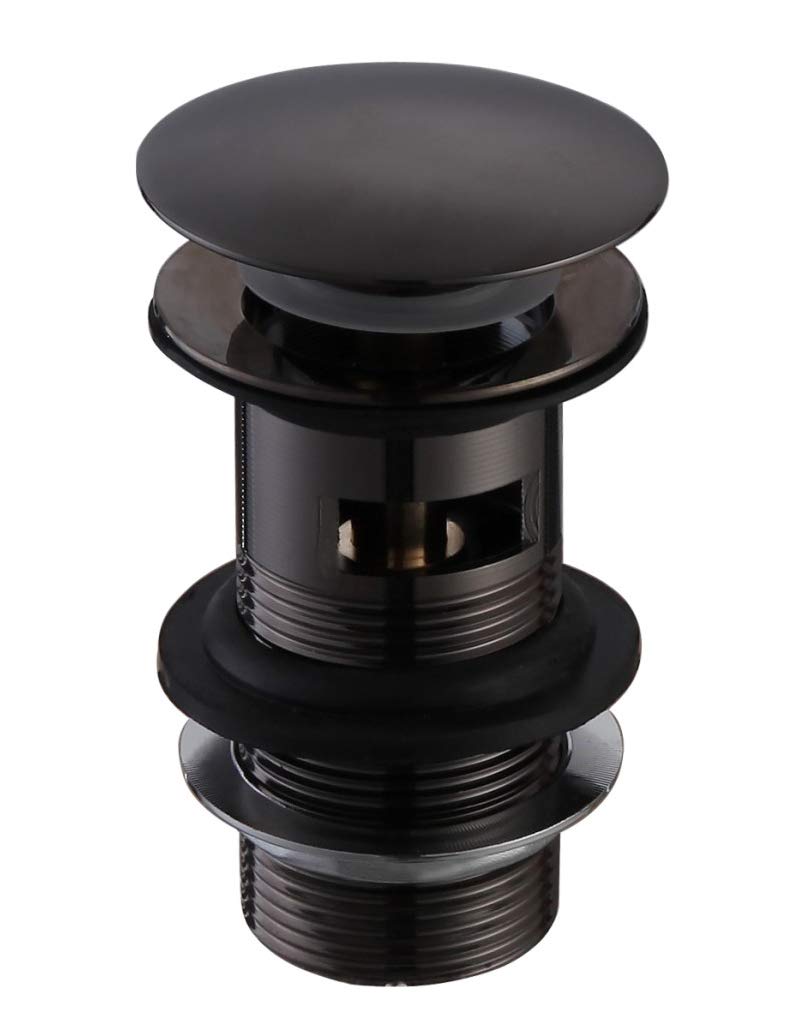 JT Pickfords | Matt Black Slotted Basin Sink Push Pop Up Click Clack Waste Plug | Easy Clean