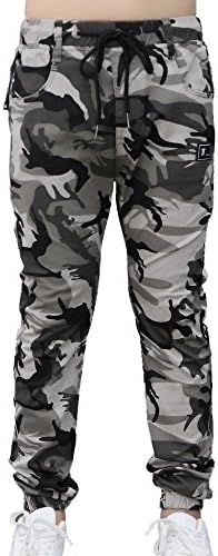CNMUDONSI Big Boys' Pants Size 8-16 Elastic Waist Adjustable Cotton Cargo Pants