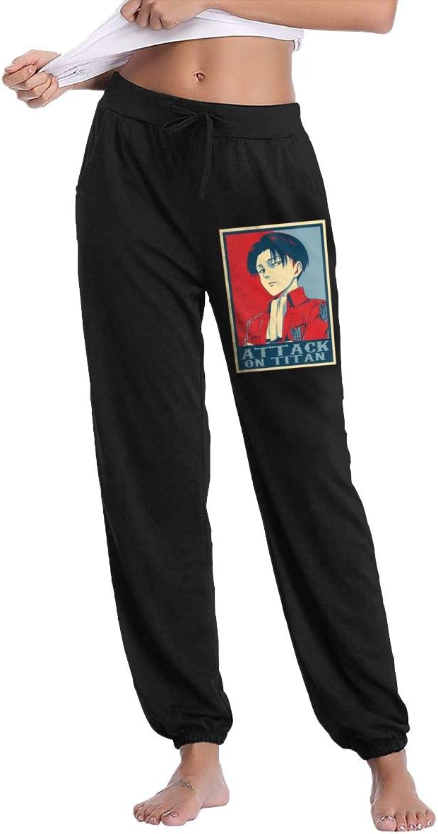 Anime Attack On Titan Levi Women's Pocket Casual Sweatpants Long Pants