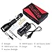 Outlite High Lumens Led Flashlights, Rechargeable Battery and Charger Included, Portable Tactical Flashlight with Adjustable Focus and 5 Light Modes, Handheld Light For Camping Hiking