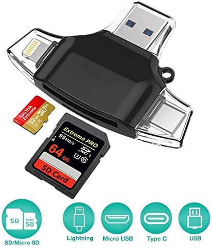 Boomder Card Reader, SD Micro Card Reader Portable SD Card Reader Tf Card Reader & USB C Micro SD Card Adapter for Computer iPhone iPad GALAXY S8 Android Mac, Micro USB 3.0 Connector USB Flash Drives