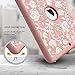 Hocase iPad 9.7 2018/2017 Case Heavy Duty Shockproof Silicone Rubber+Hard Shell Hybrid Protective Case w/ Rose Floral Print for iPad 5th/6th Generation A1893/A1954/A1822/A1823 - Rose Gold Pink