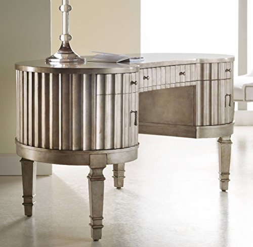 Hooker furniture 638-10006 melange fluted kidney desk, silver