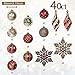 Valery Madelyn 40ct Luxury Red Gold Shatterproof Christmas Ball Ornaments Decoration,Themed with Tree Skirt(Not Included)