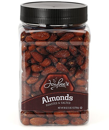 Jaybee's Almonds Roasted Salted - Whole - Great for Gift Giving or As Everyday Healthy Snack - Reusable Container - Certified Kosher - Thumbnail 3