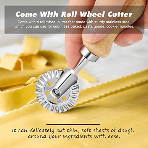 AIEVE Ravioli Stamp Cutters and Roller Wheel for Ravioli Pasta,Easy