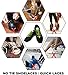 No Tie Shoe laces, Elastic and Reflective Shoelaces with Lock, Stretch Quick Sneaker Strings Lacing System for Fitness of Running, Hiking, Other Athletics - Adults and Kids (Black)