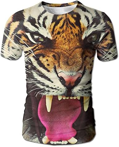 Mens Roaring Tiger Jersey Gym Short-Sleeve Baseball Tshirts Size Large
