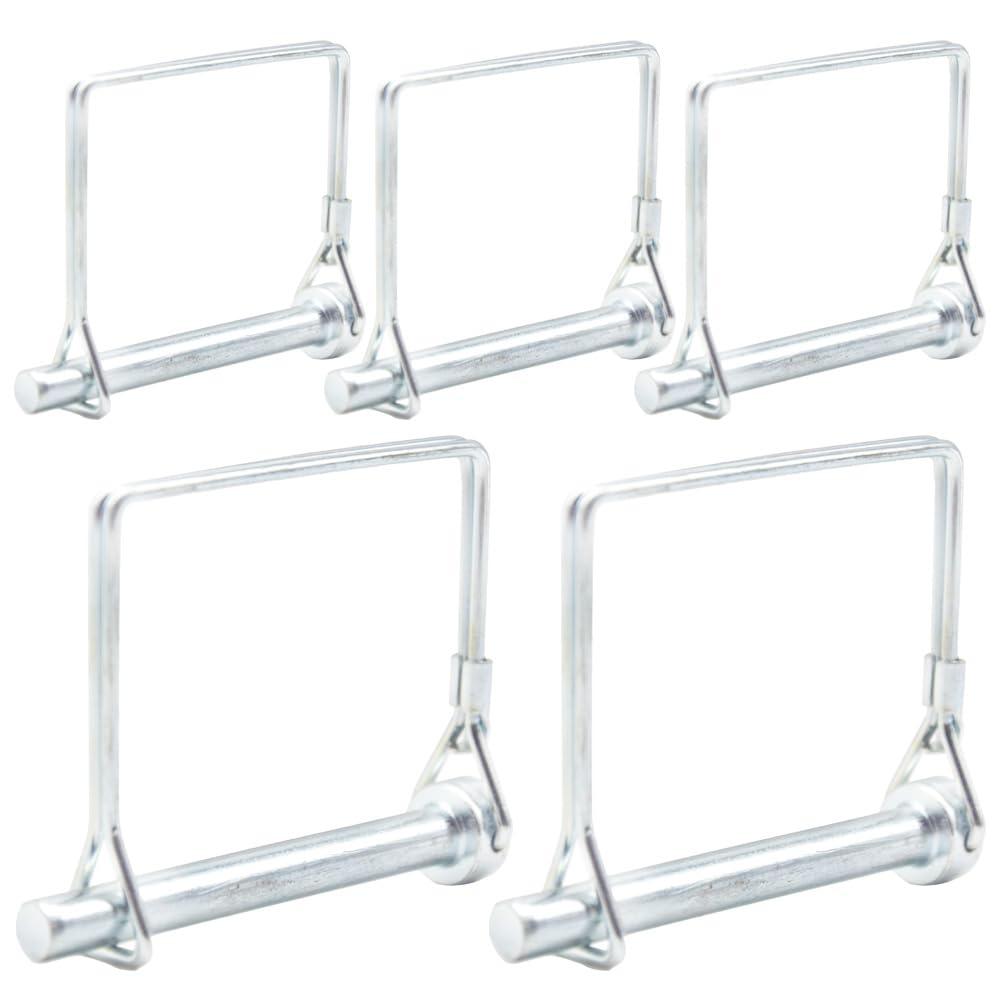 CEEYSEE 5Pcs Shaft Locking Pin 8mm Trailers Lock Hitch Lock Pin Zinc Plated Carbon Steel Round Loop Safety Wire Lock Pin Length 70mm for Farm Trailers Trolley Wagons Lawn Garden Towing(FX/8x70mm)