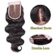 EVA HAIR Brazilian Body Wave Top Closure Unprocessed Human Hair Lace Closure Bleached Knots with Baby Hair Middle Part Closure(18 inch)