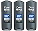 Dove Men + Care Body & Face Wash - Hydration Balance - Net Wt. 13.5 FL OZ (400 mL) Each - Pack of 3