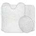 Lavish Home 3 Piece Super Plush Non-Slip Bath Mat Rug Set - White
