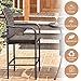 TANGKULA Set of 2 Patio Bar Stools, Indoor Outdoor Use Wicker Rattan Barstool with Footrest for Garden Pool Lawn Backyard, Study Steel Frame Bar Chairs Furniture (Light Brown)