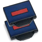Trodat 6-50-2 Colour Pad Red Blue [Pack 2] | Pack of 2, smudge-proof, no fading, non-fading, print dries quickly, indelible