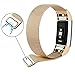 AK for Fitbit Charge 2 Bands, Adjustable Milanese Stainless Steel Metal Band Strap With Magnetic Closure Clasp For Fit Bit Charge 2 HR Fitness Tracker (Gold, Small)
