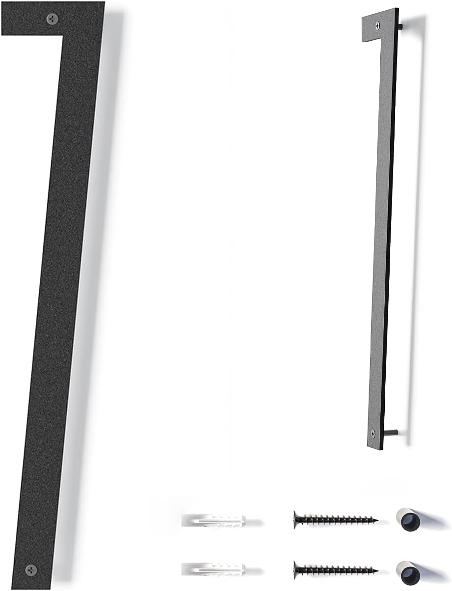 Address Signs - 12 Inch Modern Floating House Numbers | Large Metal House Numbers for Outdoors | Black Coated Rust-Proof Home Address Numbers