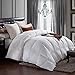 AIKOFUL Goose Down Comforter King Size,Solid White Duvet Insert,White Goose Down Comforter, 1200TC 700Fill Power Cotton Fabric, Double Edge Gray Piping …