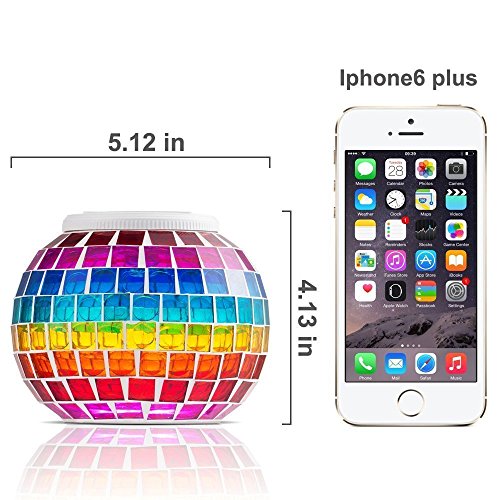 image for Solar Powered Mosaic Glass, MerryNine Solar Table Lamp Color Changing 