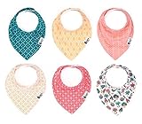 Baby Bandana Drool Bib Gift Set for Girls 6 Pack - The Monaco Collection